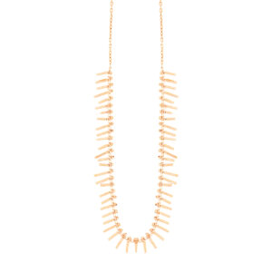 Κολιέ από ροζ επιχρυσωμένο ασήμι 925° με κρόσσι