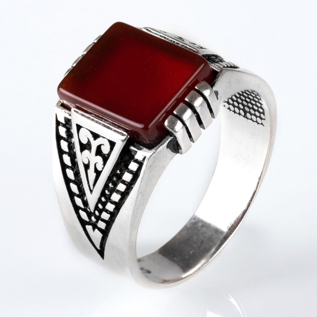 Δαχτυλίδι ανδρικό με κορνεόλη ασήμι 925