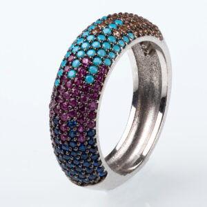 Δαχτυλίδι με ημιπολύτιμους λίθους ασήμι 925