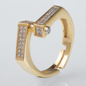 Δαχτυλίδι επίχρυσο με ζιργκόν από ασήμι 925