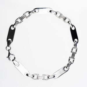 Βραχιόλι ανδρικό 7 mm ασημένιο 925 οξείδωση