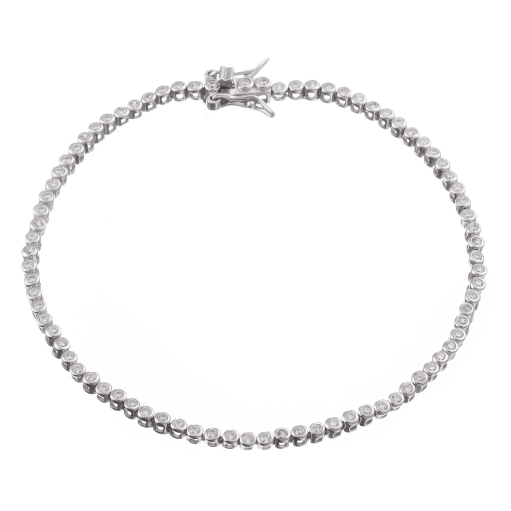 Βραχιόλι με ζιργκόν tennis ριβιέρα από ασήμι 925