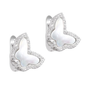 Σκουλαρίκια κρίκοι πεταλούδας ασήμι 925