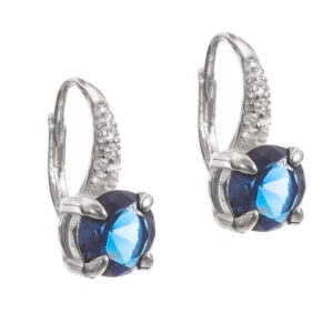 Σκουλαρίκια με μπλε ζιργκόν ασήμι 925