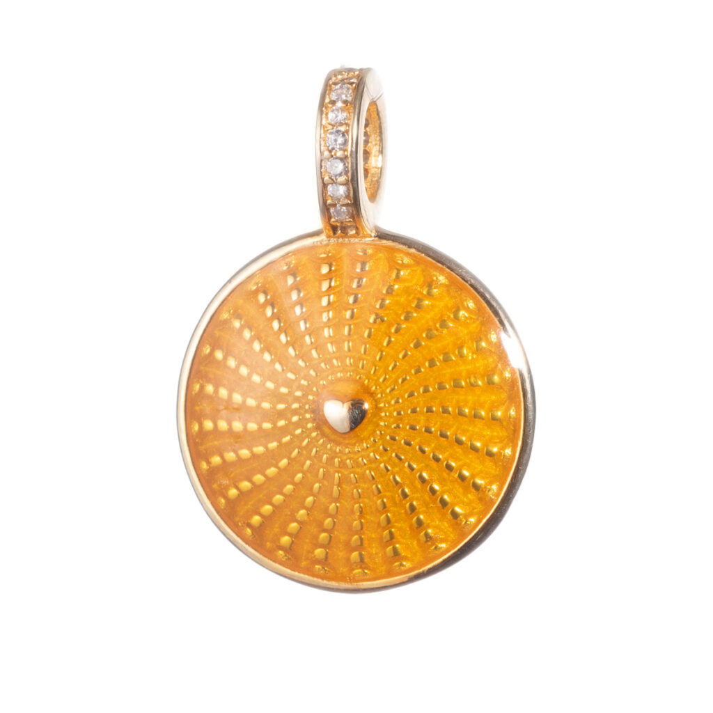 Μενταγιόν στρογγυλό με σμάλτο από ασήμι 925