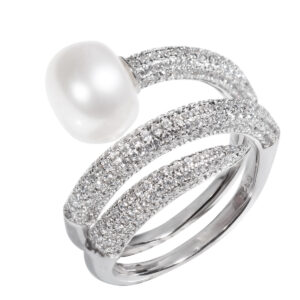 Δαχτυλίδι με ζιργκόν και μαργαριτάρι από ασήμι 925