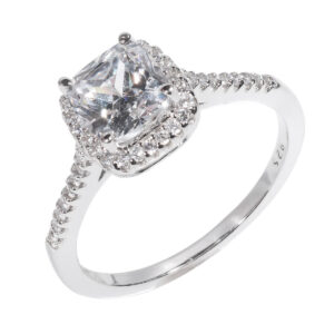 Δαχτυλίδι με τετράγωνη ροζέτα ασήμι 925