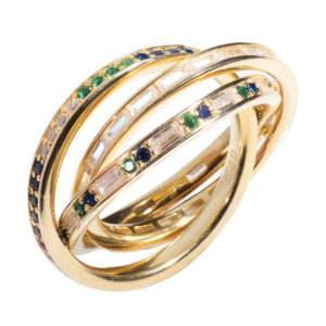 Δαχτυλίδι τρίο από επιχρυσωμένο ασήμι 925