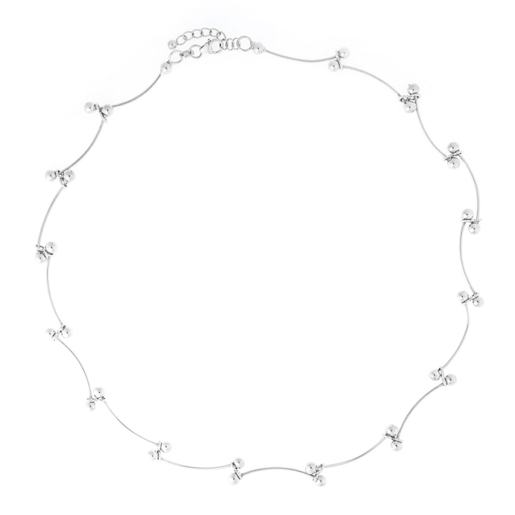 Κολιέ αλυσίδα με μπάλες από ασήμι 925