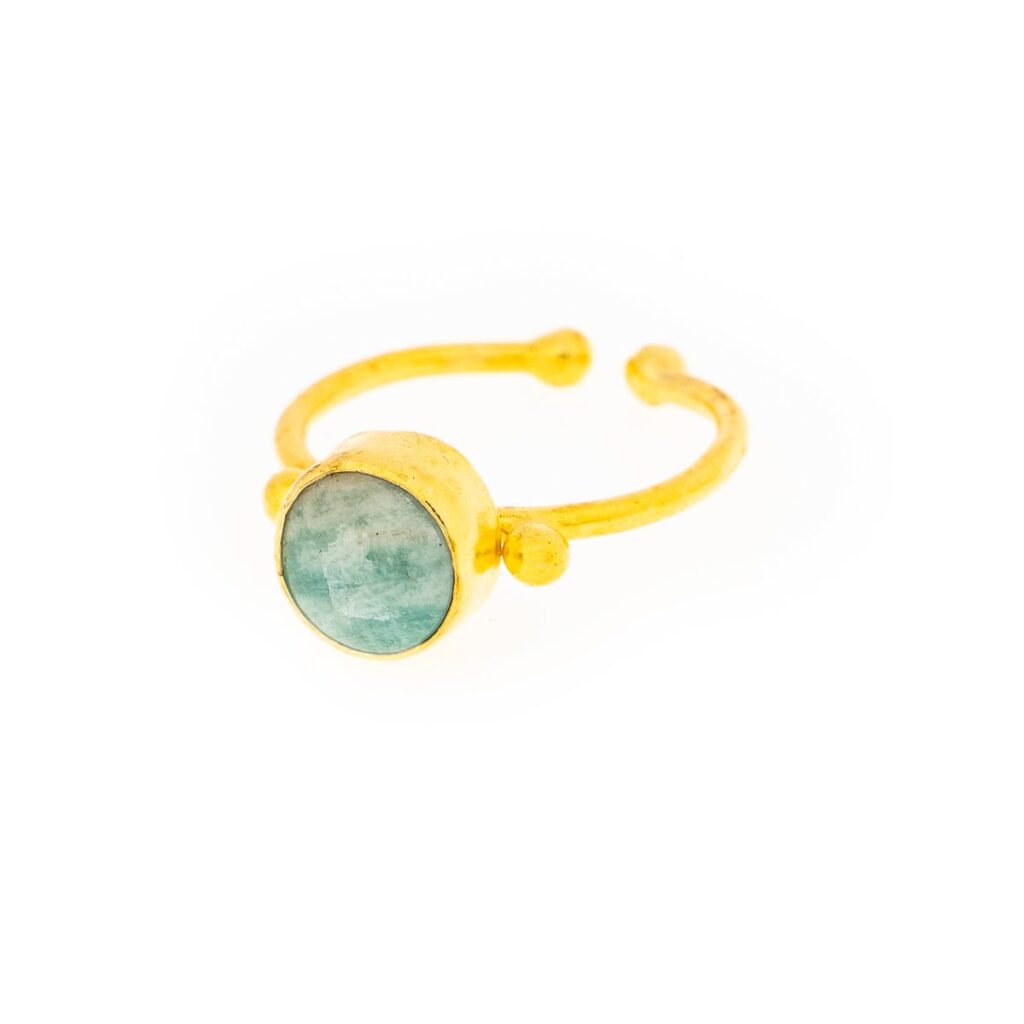 Χειροποίητο δαχτυλίδι με αβεντουρίνη πράσινη ασήμι 925