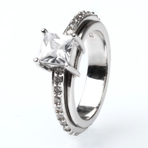 Δαχτυλίδι μονόπετρο από ασήμι 925 σειρέ