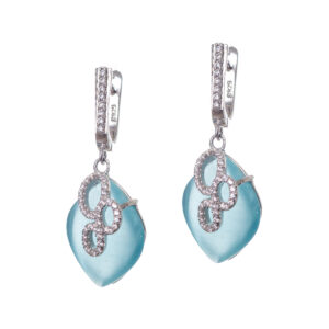 Σκουλαρίκια με murano και ζιργκόν ασήμι 925