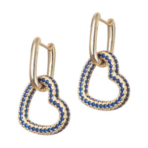 Σκουλαρίκια με καρδιές ζιργκόν ασήμι 925