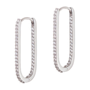 Σκουλαρίκια κρίκοι με ζιργκόν ασήμι 925