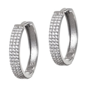 Σκουλαρίκια κρίκοι με ζιργκόν ασήμι 925