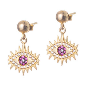 Σκουλαρίκια μάτια ζιργκόν ασήμι 925