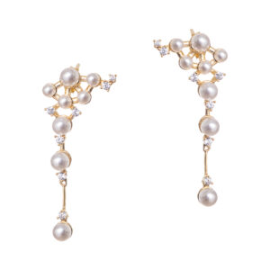 Σκουλαρίκια πέρλες ζιργκόν ασήμι 925