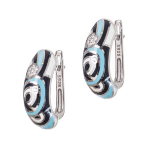 Σκουλαρίκια ασήμι 925 με σμάλτα