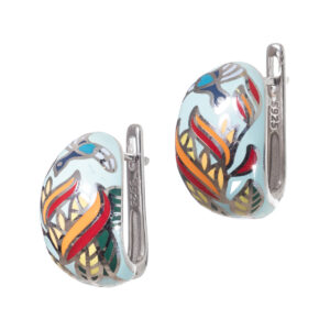 Σκουλαρίκια με σμάλτα ασήμι 925