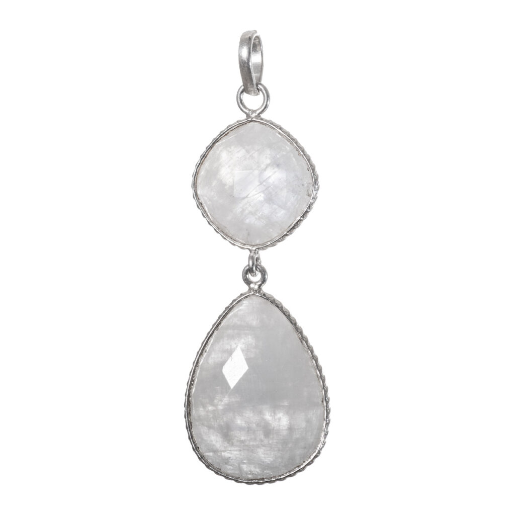 Μενταγιόν moonstone από ασήμι 925