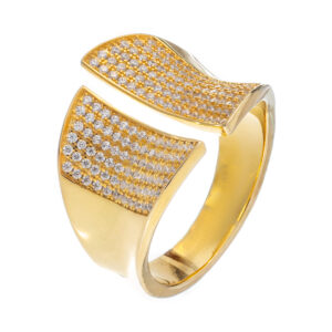 Δαχτυλίδι επιχρυσωμένο από ασήμι 925 με ζιργκόν