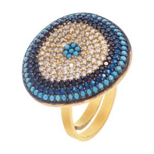 Δαχτυλίδι από ασήμι 925 με επιχρύσωση και ζιργκόν