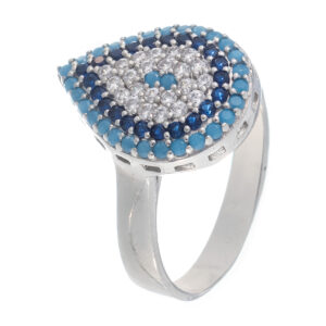 Δαχτυλίδι μάτι από ασήμι 925 με επιροδίωση