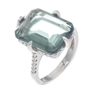 Δαχτυλίδι με πράσινο ζιργκόν από ασήμι 925