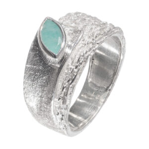 Δαχτυλίδι με αμαζονίτη από ασήμι 925