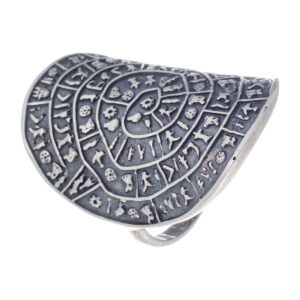 Δαχτυλίδι δίσκος φαιστού από ασήμι 925