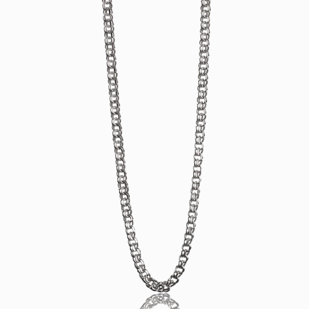 Αλυσίδα λαιμού 4.4 mm ανδρική χειροποίητη bismarck ασημένια 925