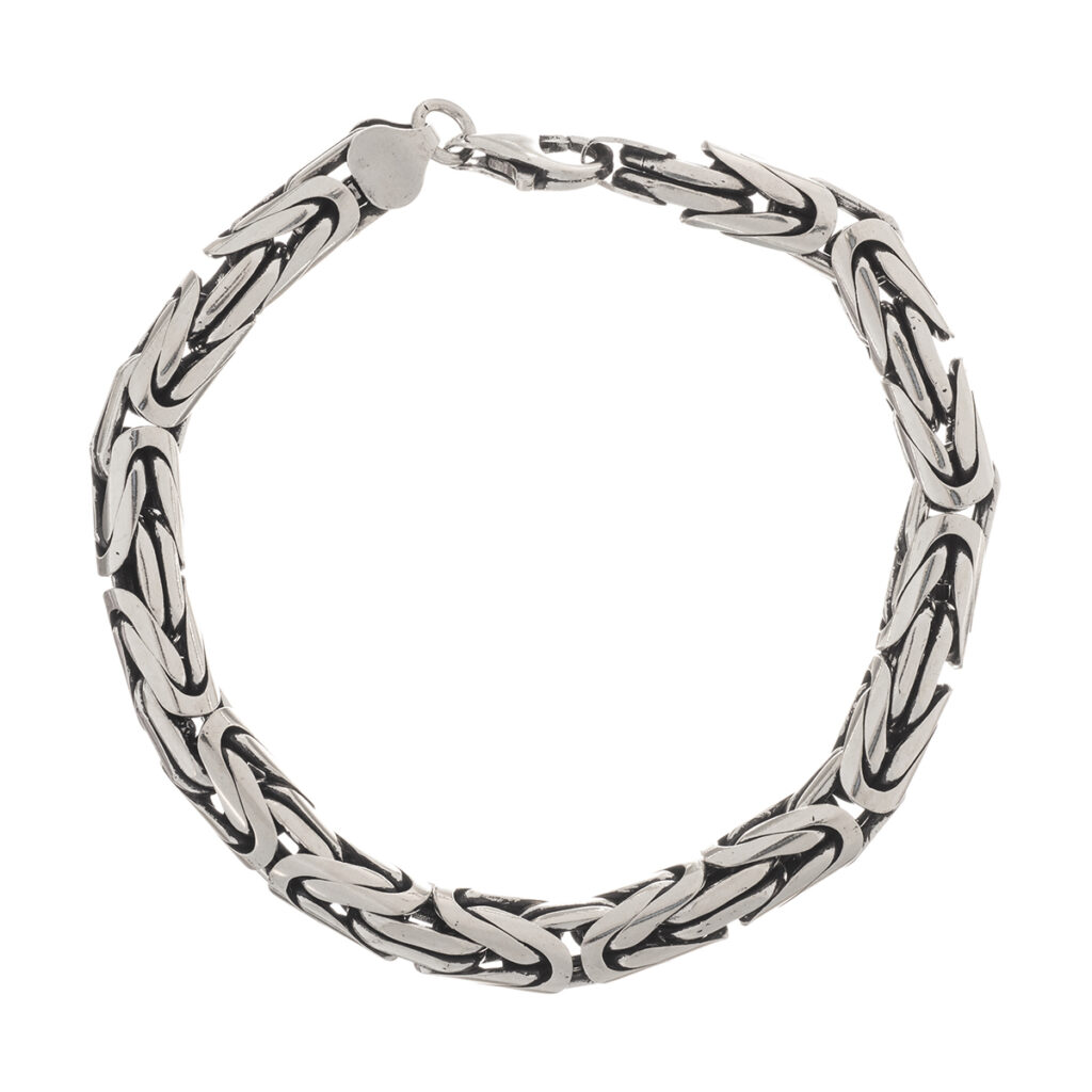 Βραχιόλι ανδρικό 7.5 mm ασήμι 925 βυζαντινό