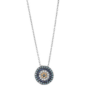 Κολιέ ματάκι με ζιργκόν από επιροδιωμένο ασήμι 925