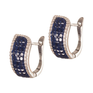 Σκουλαρίκια κρίκοι με ζιργκόν από ασήμι 925