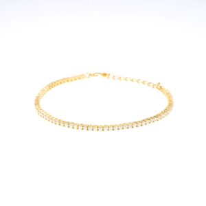 Βραχιόλι ριβιέρα από ασήμι 925 με επιχρύσωση Κ14