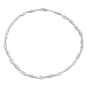 Κολιέ με λευκό όπαλ από ασήμι 925