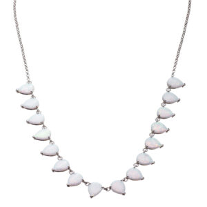 Κολιέ με λευκά όπαλ από ασήμι 925