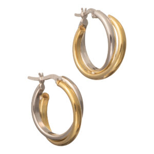 Δίχρωμοι κρίκοι από ασήμι 925 σε μικρό μέγεθος