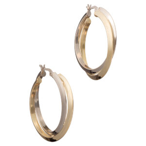 Δίχρωμοι κρίκοι από ασήμι 925 σε μεγάλο μέγεθος